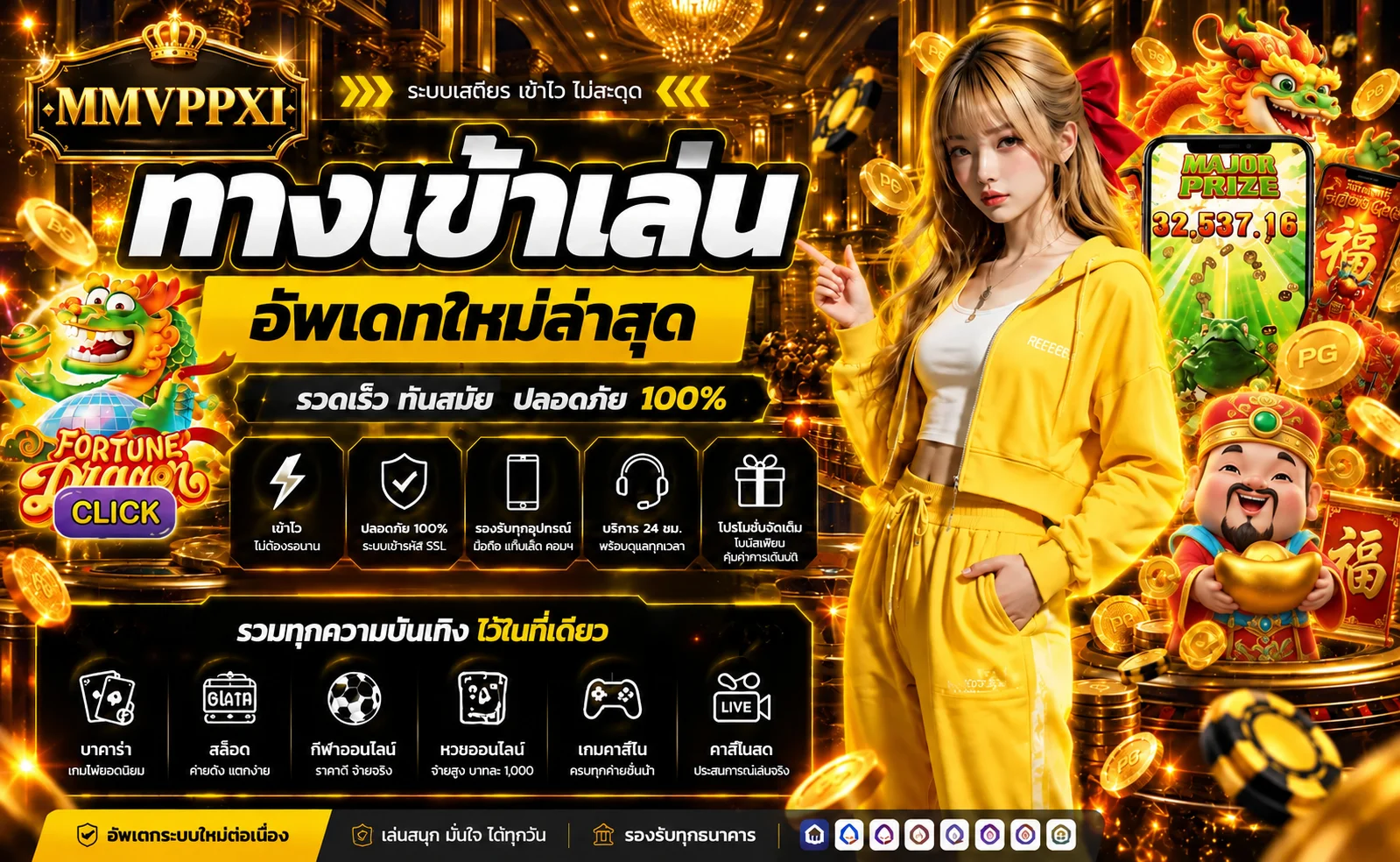 สล็อตออนไลน์ MMVPPXI พร้อมเกม PG Soft และข้อมูลบริการ